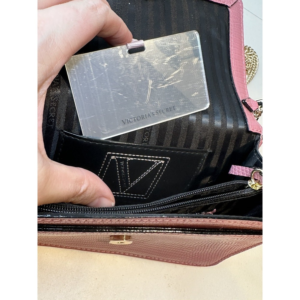 Victoria's Secret Mini Shoulder Bag Pink with Floral‎ Accent - Picture 6 of 9